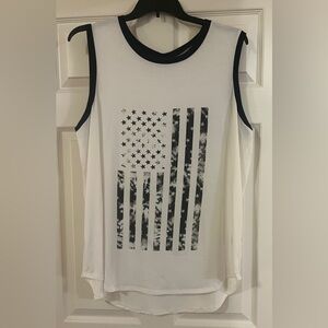 LuLaRoe “Cocoa” Black and White Americana Tank Top 2X